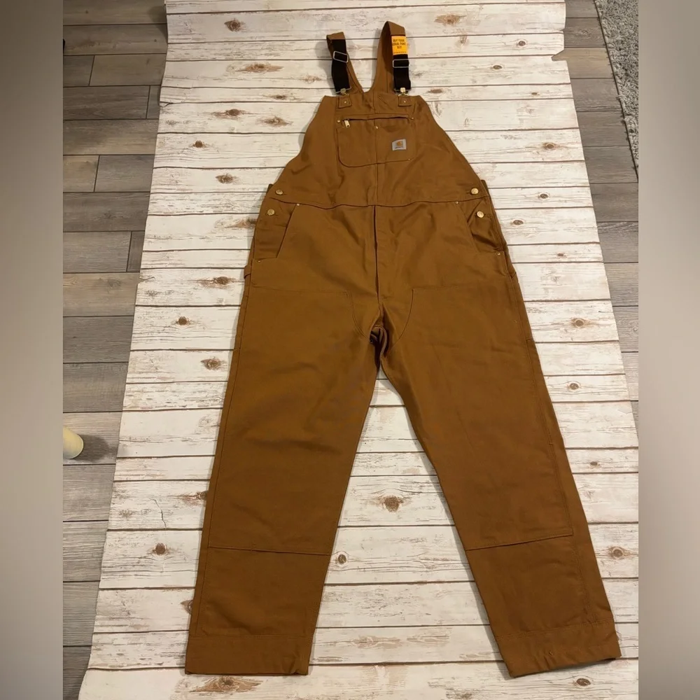 CARHARTT RELAXED FIT DUCK BIB OVERALL CARHARTT BROWN 46X34